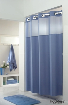 シャワー カーテン/病院ホテルの家のための難燃性ポリエステル抗菌フックレス シャワー カーテン